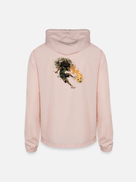 Leafbound Striker Fireball Kick - Unisex Lightweight Windbreaker Jacket - blush pink  - Back