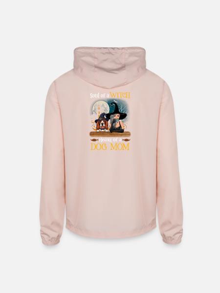 Witch Dog Mom Heart - Unisex Lightweight Windbreaker Jacket - blush pink
