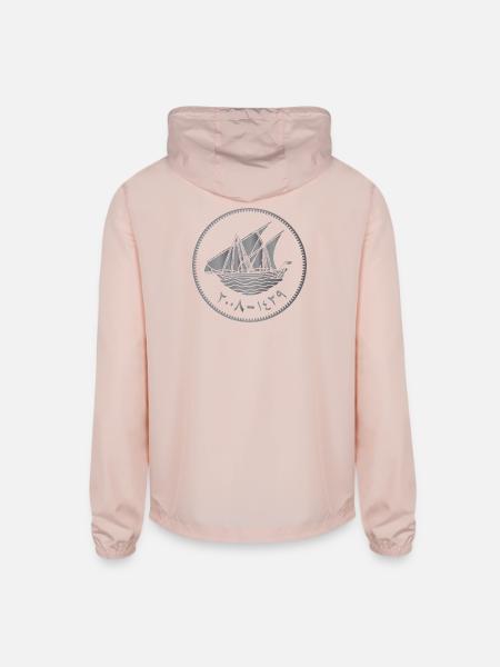 The reverse side of 20 fils Kuwaiti. - Unisex Lightweight Windbreaker Jacket - blush pink  - Back