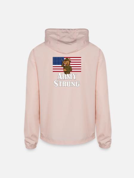 Patriotic Mule Soldier - Unisex Lightweight Windbreaker Jacket - blush pink 