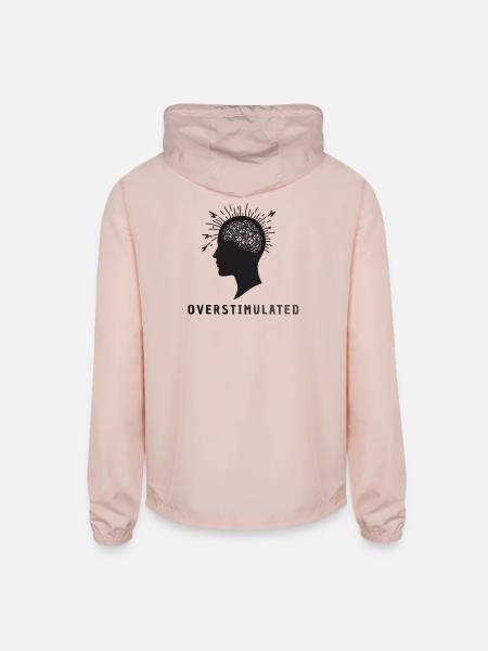 Overstimulated Brain Silhouette - Unisex Lightweight Windbreaker Jacket - blush pink
