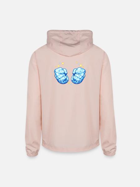 Diamond Hands Hodl Meme Strong Conviction Patience - Unisex Lightweight Windbreaker Jacket - blush pink  - Back