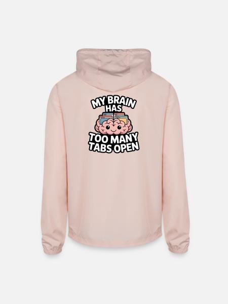 Funny Overthinking Anxiety Design - Unisex Lightweight Windbreaker Jacket - blush pink