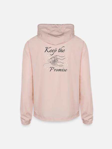 Pinky Swear - Minimalist Promise Art  - Unisex Lightweight Windbreaker Jacket - blush pink  - Back