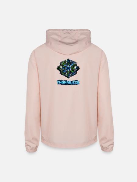 Neon Circuit Emblem - Unisex Lightweight Windbreaker Jacket - blush pink