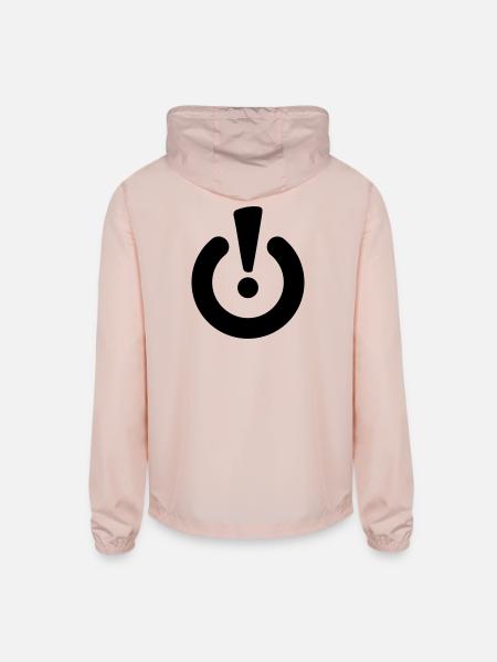 Standby Power Hero Button - Unisex Lightweight Windbreaker Jacket - blush pink  - Back