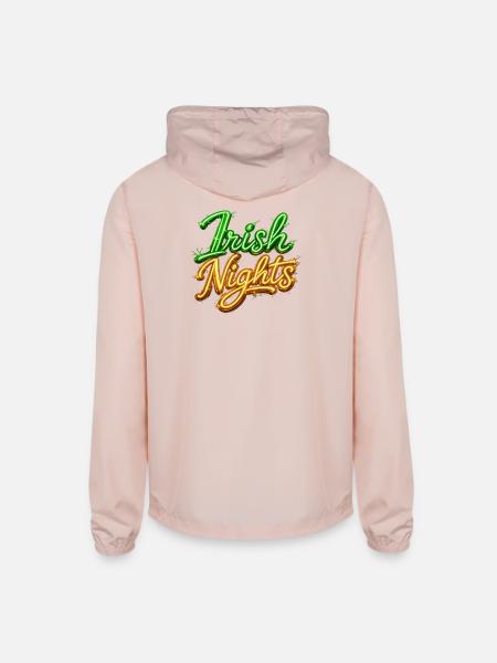 Irish Nights Neon Sign - Unisex Lightweight Windbreaker Jacket - blush pink