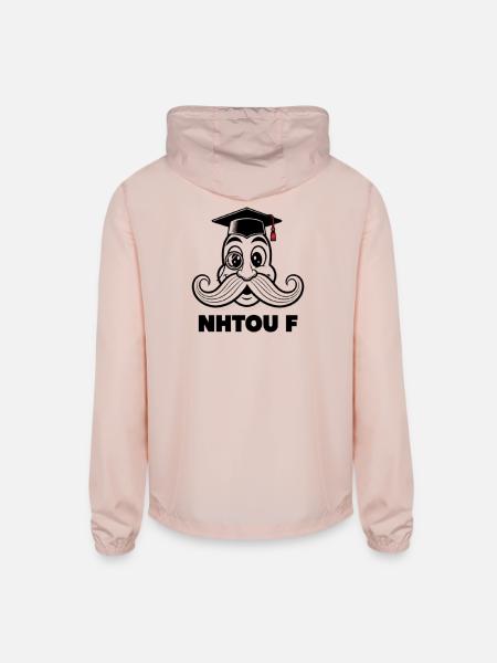 Graduate Mustache Scholar - Unisex Lightweight Windbreaker Jacket - blush pink