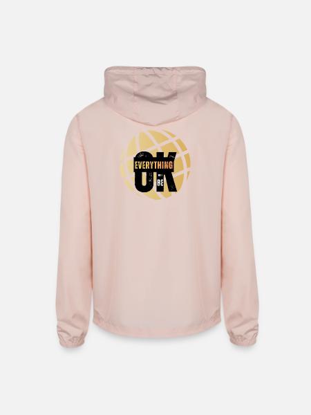 Everything Will Be OK Globe - Unisex Lightweight Windbreaker Jacket - blush pink