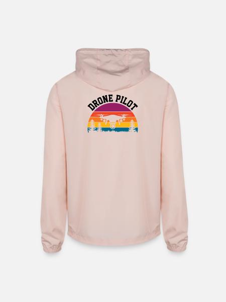 Drone Pilot - Unisex Lightweight Windbreaker Jacket - blush pink  - Back