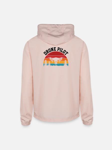 Drone Pilot - Unisex Lightweight Windbreaker Jacket - blush pink  - Back