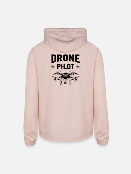 Drone Pilot - Unisex Lightweight Windbreaker Jacket - blush pink  - Back