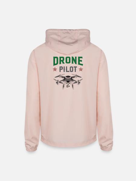 Drone Pilot - Unisex Lightweight Windbreaker Jacket - blush pink  - Back