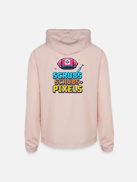 Pixel Scrubs Pixels - Unisex Lightweight Windbreaker Jacket - blush pink