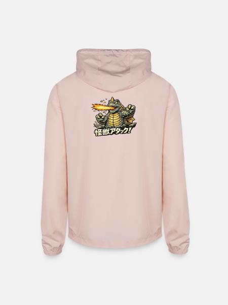 Kaiju Dragon Inferno Attack - Unisex Lightweight Windbreaker Jacket - blush pink