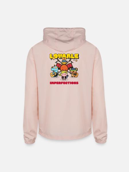 Lovable Imperfections Rock Band - Unisex Lightweight Windbreaker Jacket - blush pink