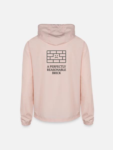 A Perfectly Reasonable Brick - Unisex Lightweight Windbreaker Jacket - blush pink  - Back