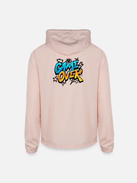 Game Over Neon Splash - Unisex Lightweight Windbreaker Jacket - blush pink 