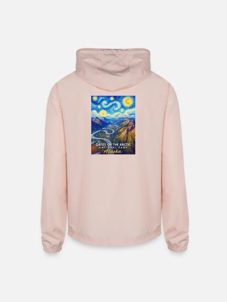 Gates of the Arctic National Park Alaska - Unisex Lightweight Windbreaker Jacket - blush pink  - Back