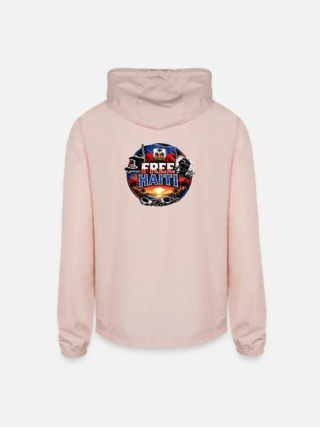 Free Haiti - Unisex Lightweight Windbreaker Jacket - blush pink