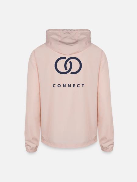 Linked Circles Connect Logo - Unisex Lightweight Windbreaker Jacket - blush pink