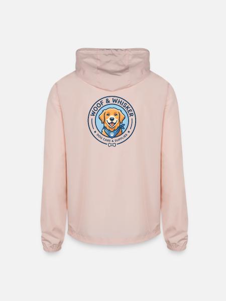 Woof & Whisker Dog Care Logo - Unisex Lightweight Windbreaker Jacket - blush pink