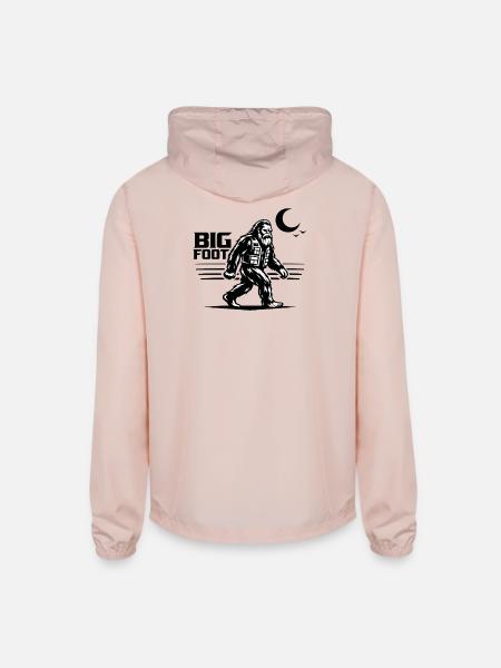 Bigfoot Night Trek - Unisex Lightweight Windbreaker Jacket - blush pink  - Back