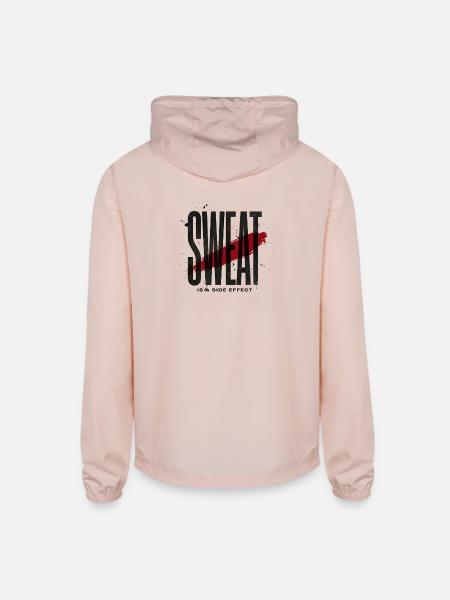Sweat Is A Side Effect Burnout - Unisex Lightweight Windbreaker Jacket - blush pink  - Back