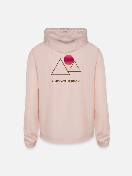 Geometric Peaks Sunrise - Unisex Lightweight Windbreaker Jacket - blush pink