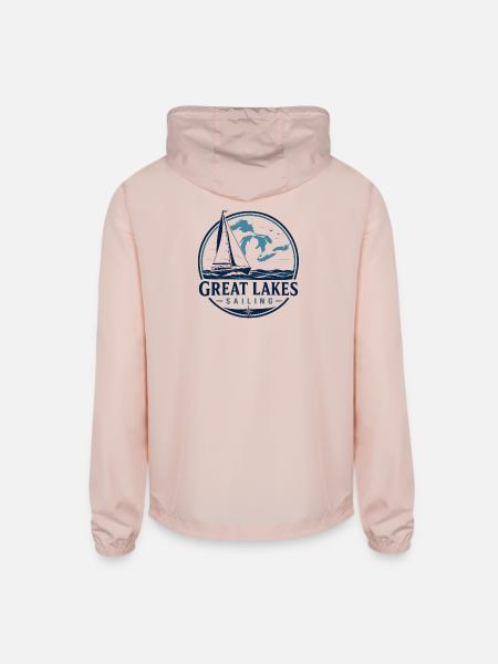 Great Lakes Sailing Logo - Unisex Lightweight Windbreaker Jacket - blush pink