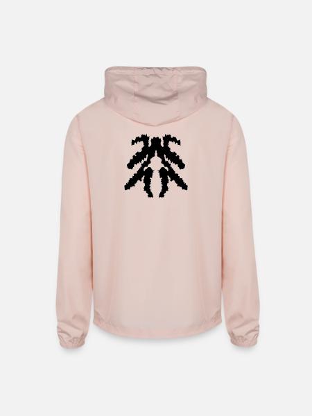 Fractal Dendrite Glyph - Unisex Lightweight Windbreaker Jacket - blush pink