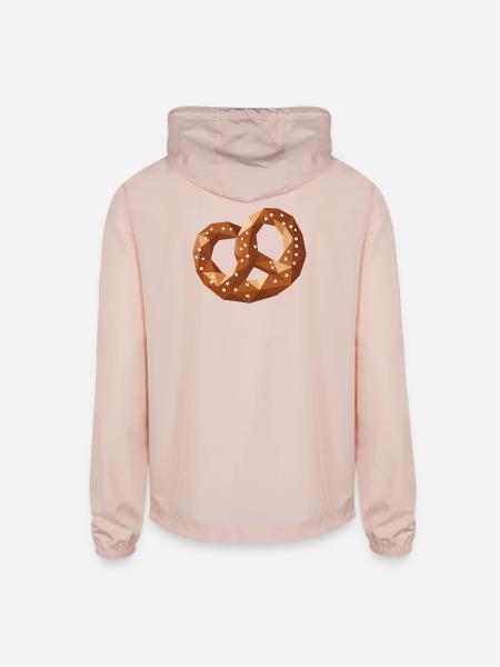 Geometric Pretzel – Pretzel Snack Design - Unisex Lightweight Windbreaker Jacket - blush pink