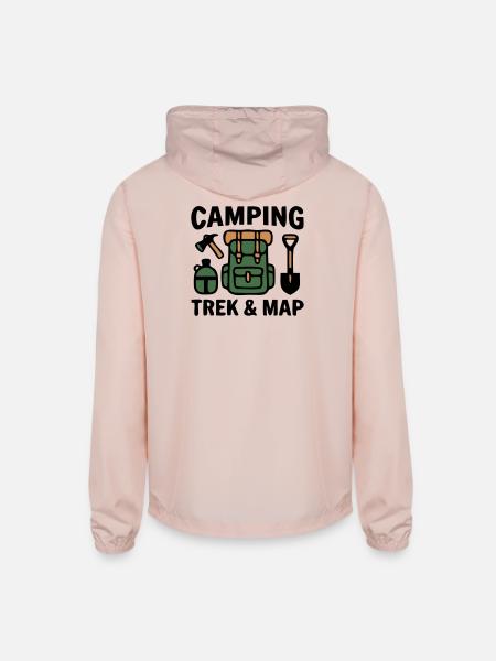 Backpack Trekking Hiking Camping Scout Troop - Unisex Lightweight Windbreaker Jacket - blush pink  - Back