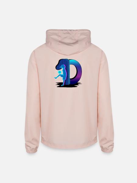 Neon Silhouette in Portal - Unisex Lightweight Windbreaker Jacket - blush pink