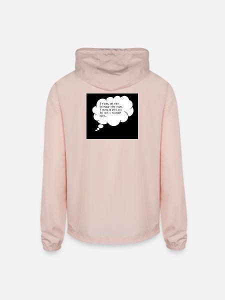 Romantic Thought Bubble Quote - Unisex Lightweight Windbreaker Jacket - blush pink