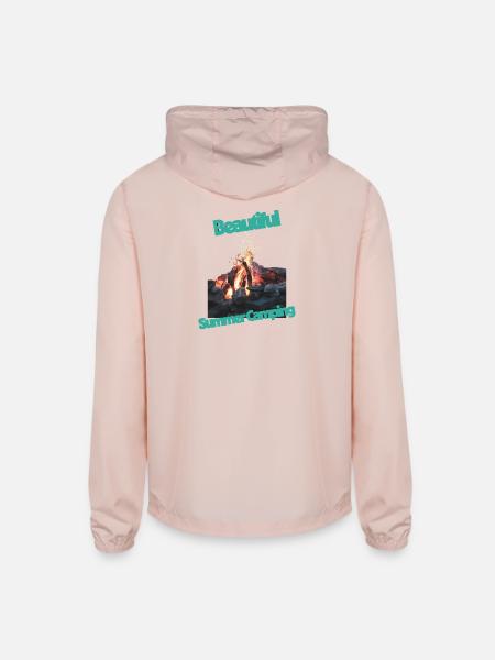 Beautiful_Summer_Camping - Unisex Lightweight Windbreaker Jacket - blush pink
