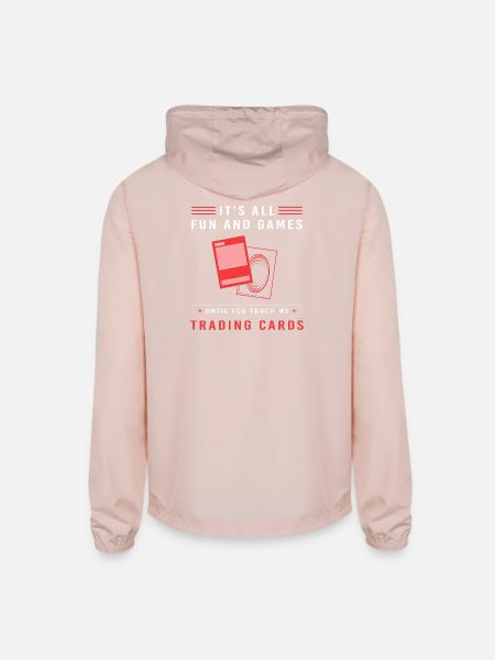 Trading Card Game Card Collecting - Unisex Lightweight Windbreaker Jacket - blush pink  - Back