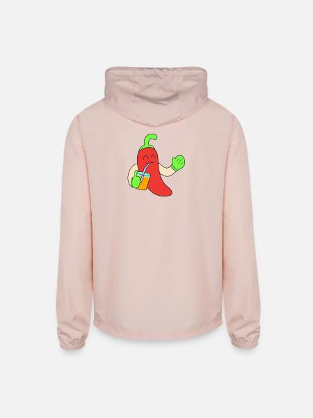 Chili drink juice - Unisex Lightweight Windbreaker Jacket - blush pink  - Back