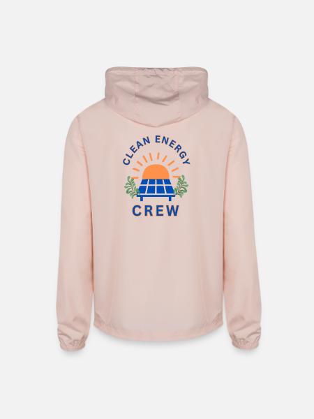 Clean Energy Crew Solar Sunrise - Unisex Lightweight Windbreaker Jacket - blush pink  - Back