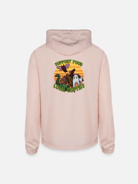 Support Your Local Cryptids - Unisex Lightweight Windbreaker Jacket - blush pink
