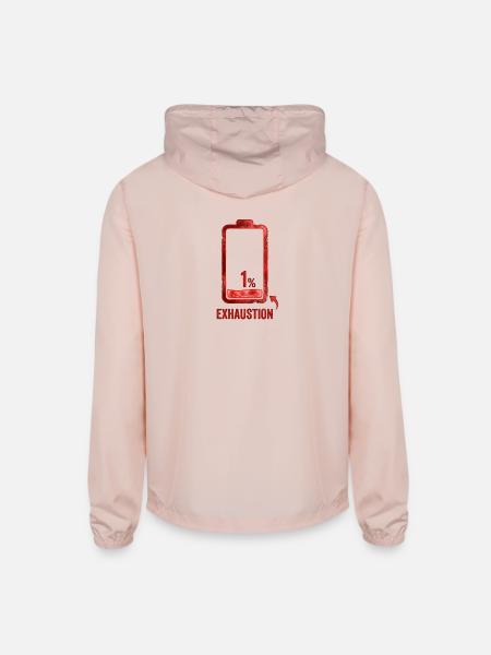 1% Exhaustion Battery Art - Unisex Lightweight Windbreaker Jacket - blush pink 
