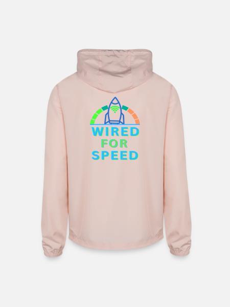 Wired for Speed - Unisex Lightweight Windbreaker Jacket - blush pink