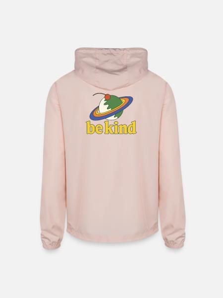Be Kind Planet Orbit - Unisex Lightweight Windbreaker Jacket - blush pink  - Back