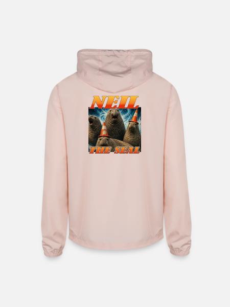 Neil the Seal Cone Crew - Unisex Lightweight Windbreaker Jacket - blush pink 