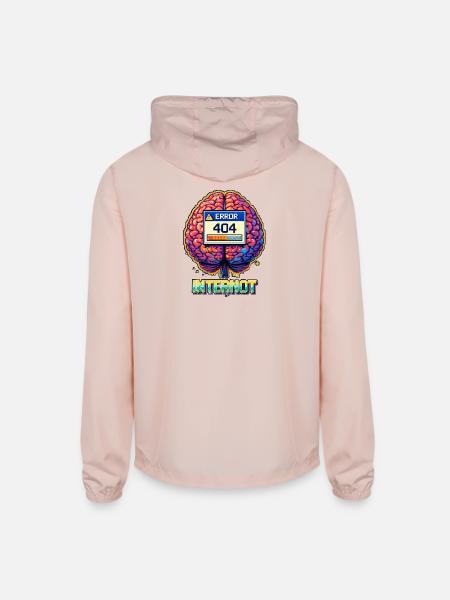 Retro Brain 404 Internet - Unisex Lightweight Windbreaker Jacket - blush pink