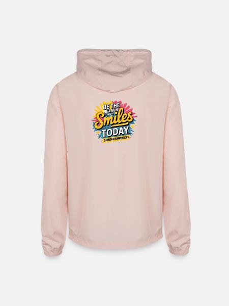 Be the Reason Smiles Today - Unisex Lightweight Windbreaker Jacket - blush pink  - Back