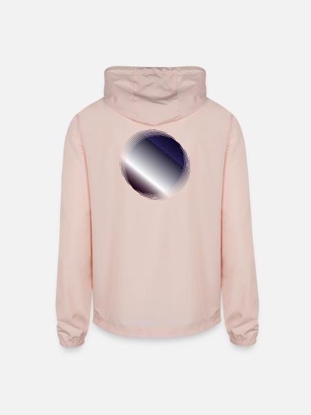 Circular Gradient Ripple - Unisex Lightweight Windbreaker Jacket - blush pink