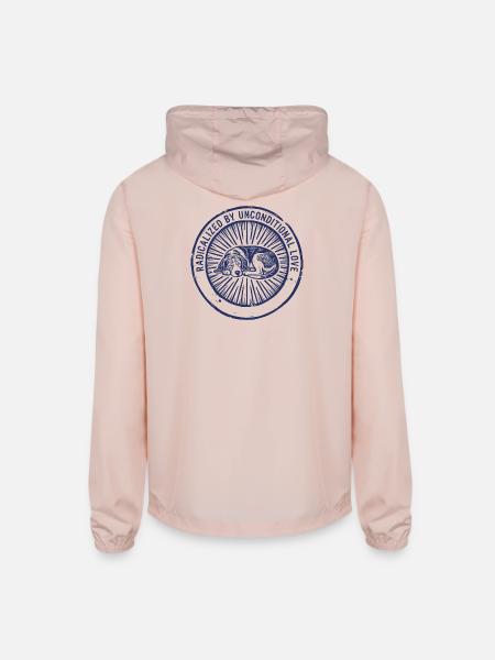 Unconditional Love Sleeping Dog - Unisex Lightweight Windbreaker Jacket - blush pink