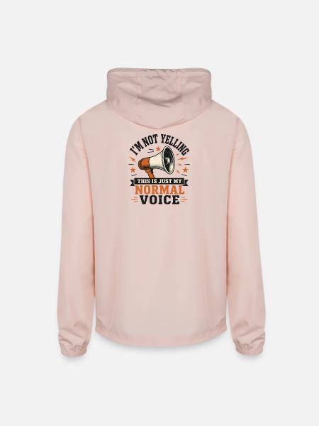 Normal Voice Megaphone Tee - Unisex Lightweight Windbreaker Jacket - blush pink  - Back