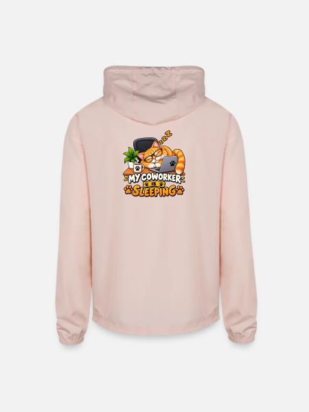 My Coworker Is Sleeping - Unisex Lightweight Windbreaker Jacket - blush pink